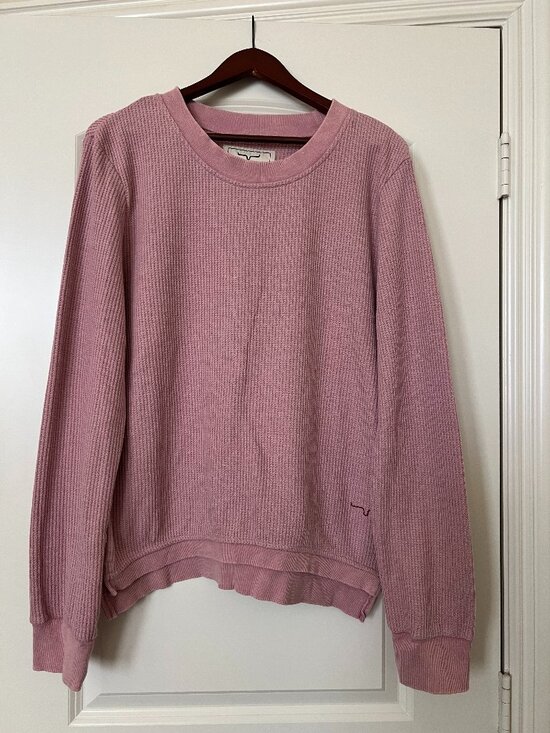 Kimes Ranch Sweaters - Kimes Ranch Pink Waffle Knit Long Sleeve